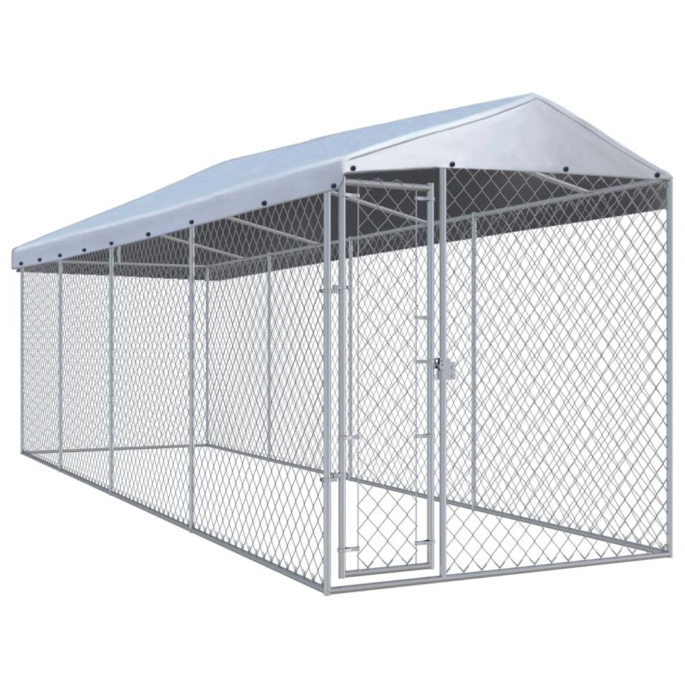 Tebru Outdoor Dog Kennel with Roof 299"X75.6"X94.5" Animals & Pet Supplies > Pet Supplies > Dog Supplies > Dog Kennels & Runs Tebru   