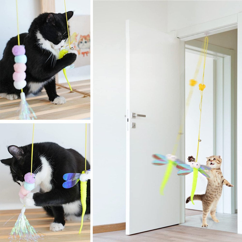 Feelers Cat Feather Toys, Interactive Hanging Cat Toy for Indoor Cats, Caterpillar & Felt Kitten, 2 PCS Animals & Pet Supplies > Pet Supplies > Cat Supplies > Cat Toys Feelers   