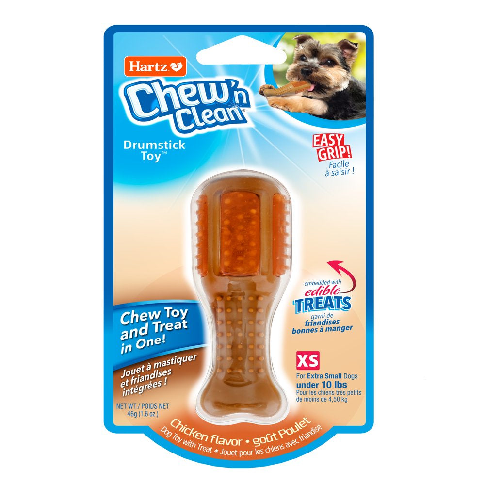 Hartz Chew ‘N Clean Drumstick Dog Chew Toy and Treat in One, Chicken Flavored Dog Toy for Moderate Chewers, Extra Small Animals & Pet Supplies > Pet Supplies > Dog Supplies > Dog Toys Hartz Mountain Corp.   