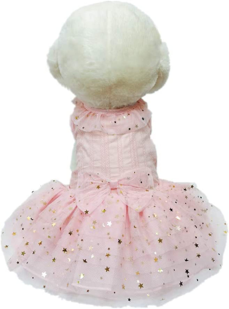 Wolyepor Puppy Cotton Dog Princess Dress Doggy Costume Tutu Apparel Dog Skirt (Small, Pink) Animals & Pet Supplies > Pet Supplies > Dog Supplies > Dog Apparel Wolyepor Pink Large 