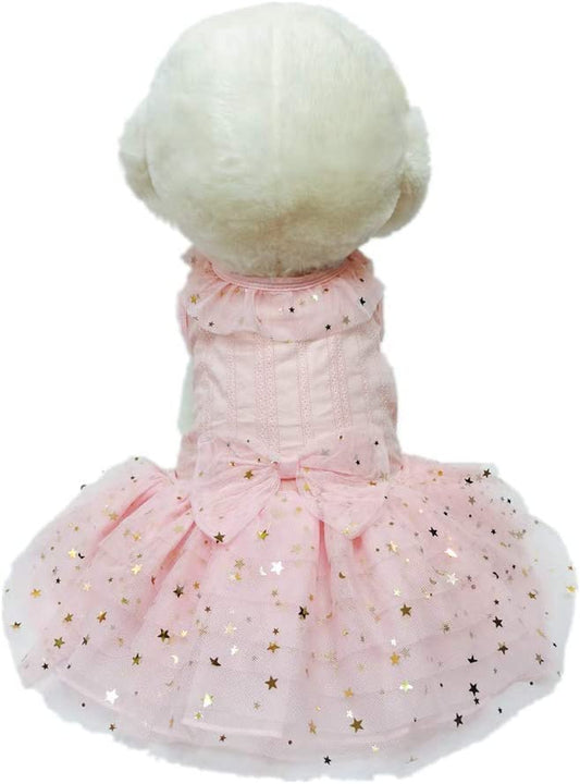 Wolyepor Puppy Cotton Dog Princess Dress Doggy Costume Tutu Apparel Dog Skirt (Small, Pink) Animals & Pet Supplies > Pet Supplies > Dog Supplies > Dog Apparel Wolyepor Pink Large 