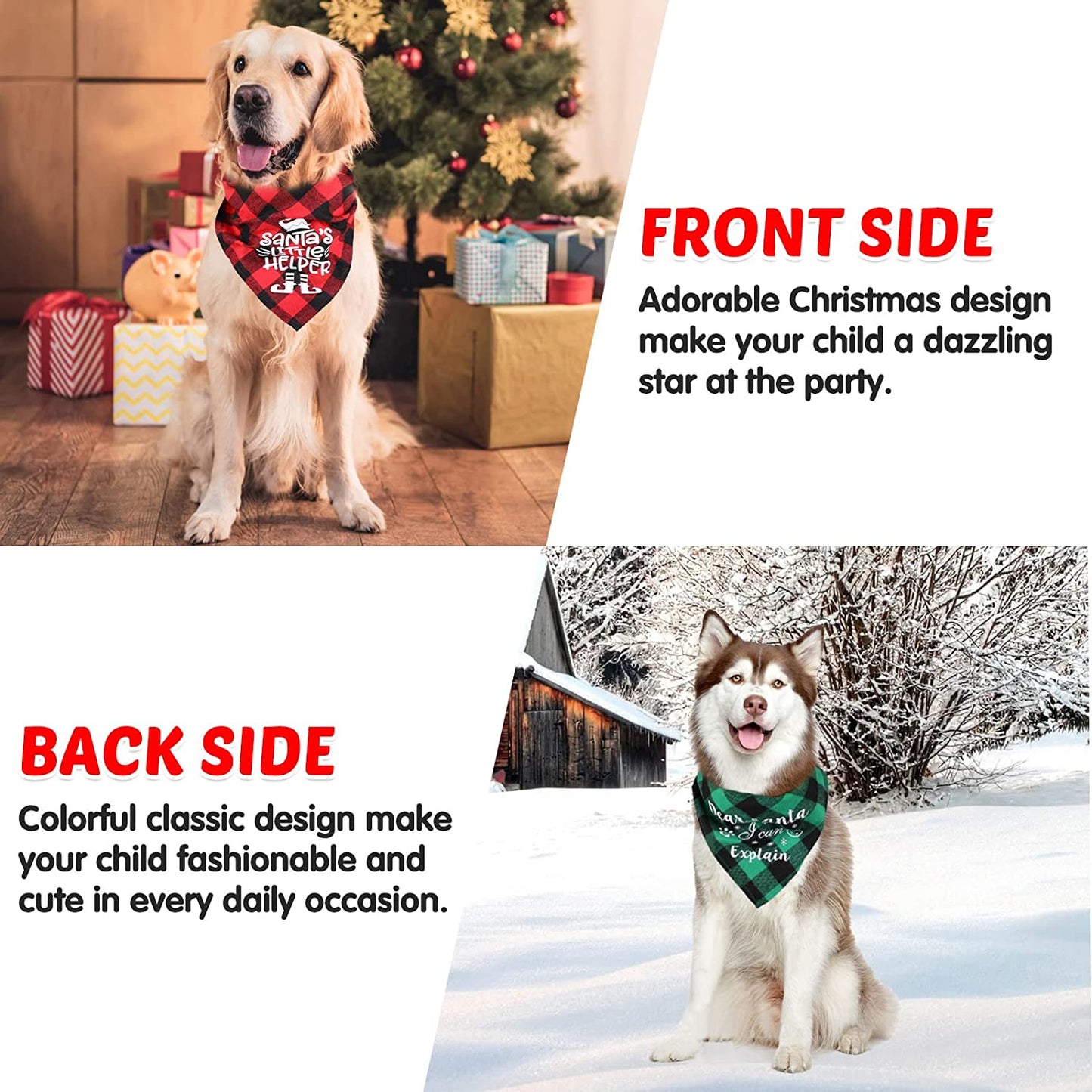 COLUANS Dog Bandanas Christmas Bandanas Dog Christmas Stocking Bandanas Classic Triangle Xmas Thanksgivng Pet Scarf Bibs Kerchief Holiday Birthday Decoration for Small to Large Puppy Dogs Cats Animals & Pet Supplies > Pet Supplies > Dog Supplies > Dog Apparel COLUANS   