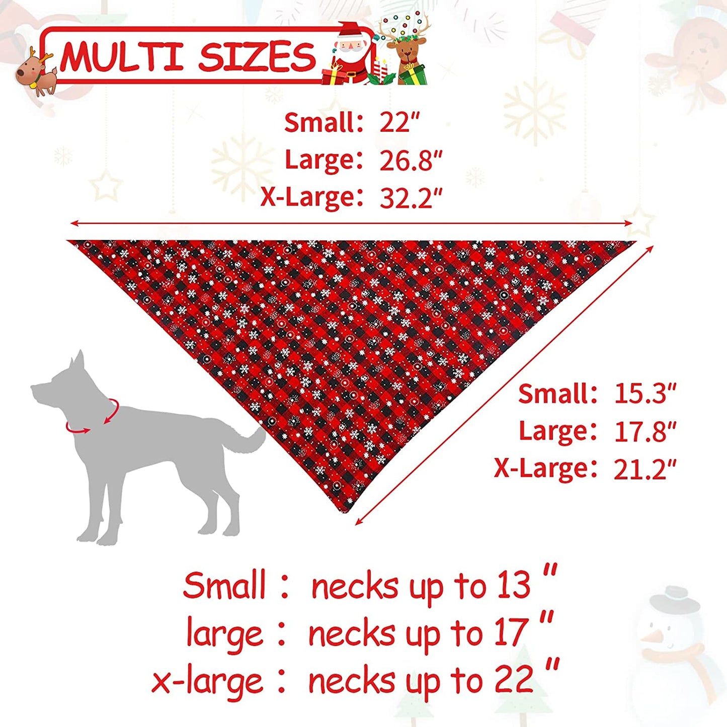 Malier 2 Pack Dog Bandana Christmas Classic Plaid Snowflake Pet Scarf Triangle Bibs Kerchief Set Pet Costume Accessories Decoration for Small Medium Large Dogs Cats Pets (Large, Green + Red) Animals & Pet Supplies > Pet Supplies > Dog Supplies > Dog Apparel Malier   