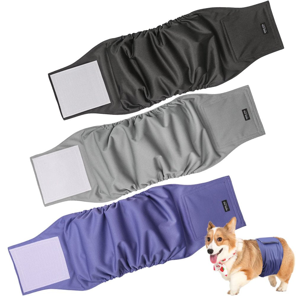 Hoolava Dog Diapers Male Puppies Belly Bands Reusable Wraps M Animals & Pet Supplies > Pet Supplies > Dog Supplies > Dog Diaper Pads & Liners CALHNNA M (15-17") Multi-1 