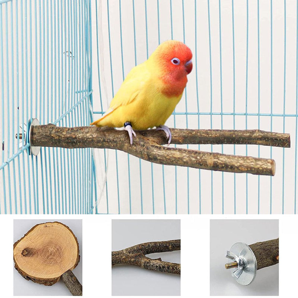 SPRING PARK 3Pcs Natural Wood Bird Perch for Bird Cages,Parrot Stand Perch Platform Exercise Playground Toys Paw Grinding Stick Perch Stand Cage Accessories for Parakeet Animals & Pet Supplies > Pet Supplies > Bird Supplies > Bird Cage Accessories SPRING PARK   