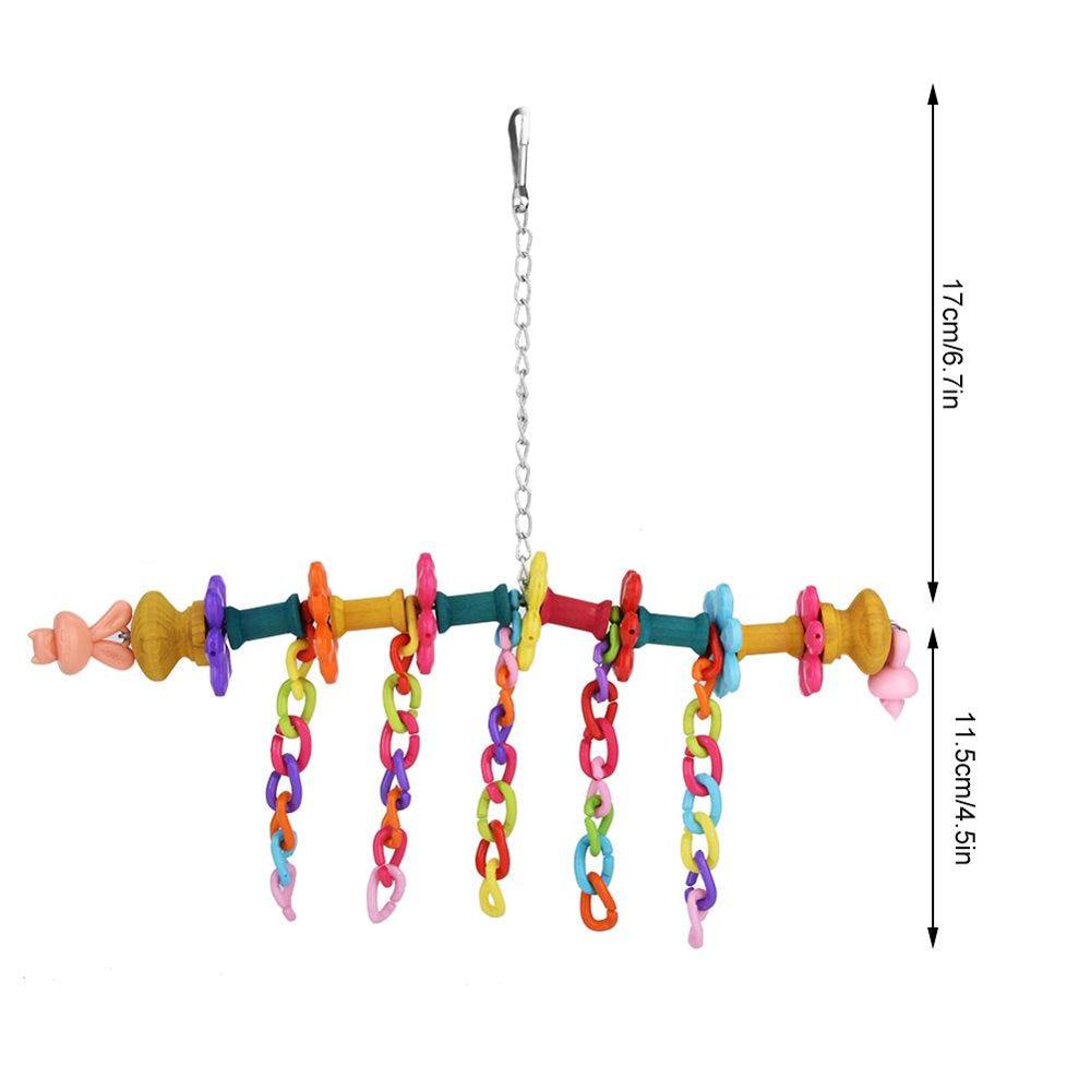 Tebru Medium and Large Parrot Chewing Toy Wooden Stand Cage Bell Bird Accessories, Parrot Chewing Toy, Wooden Parrot Toy Animals & Pet Supplies > Pet Supplies > Bird Supplies > Bird Toys Tebru   