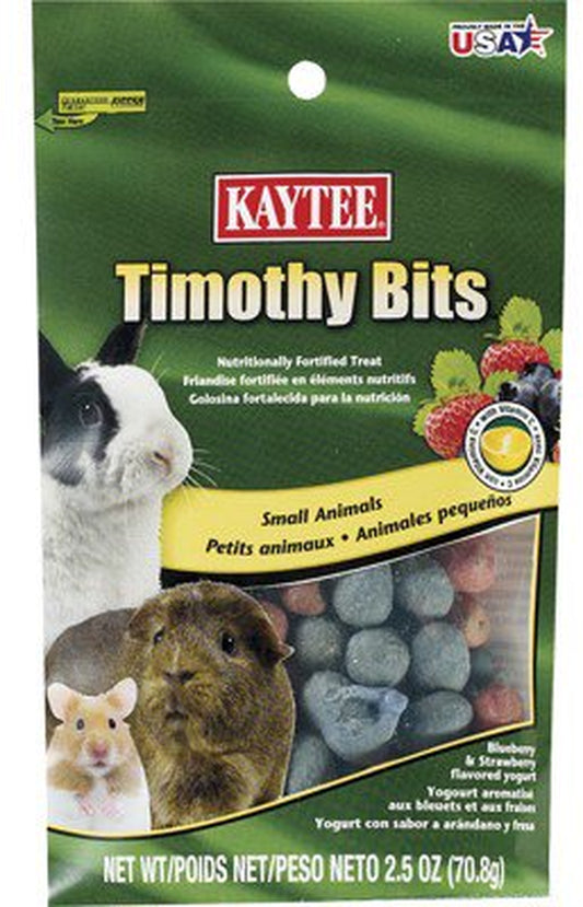 Kaytee Fiesta Blueberry &Amp; Strawberry Flavored Yogurt Dipped Timothy Hay Small Animal Treats, 2.5-Oz Bag