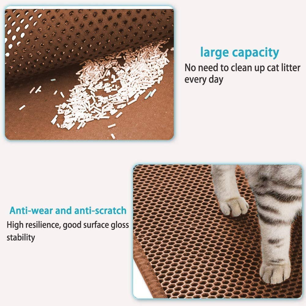 Litter Box Mat, Cat Mat, Honeycomb Double Layer Design, Waterproof Urine Resistant Material, Easy Clean Scatter Control (Bronze) Animals & Pet Supplies > Pet Supplies > Cat Supplies > Cat Litter Box Mats YSSBL   