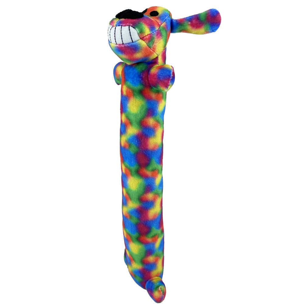 Multipet Smiling Loofa Dog Toy, Medium Shaker and Toss Toy, Tie Dye Pattern with Squeaker Inside, Size 12 Inches Animals & Pet Supplies > Pet Supplies > Dog Supplies > Dog Toys Multipet   