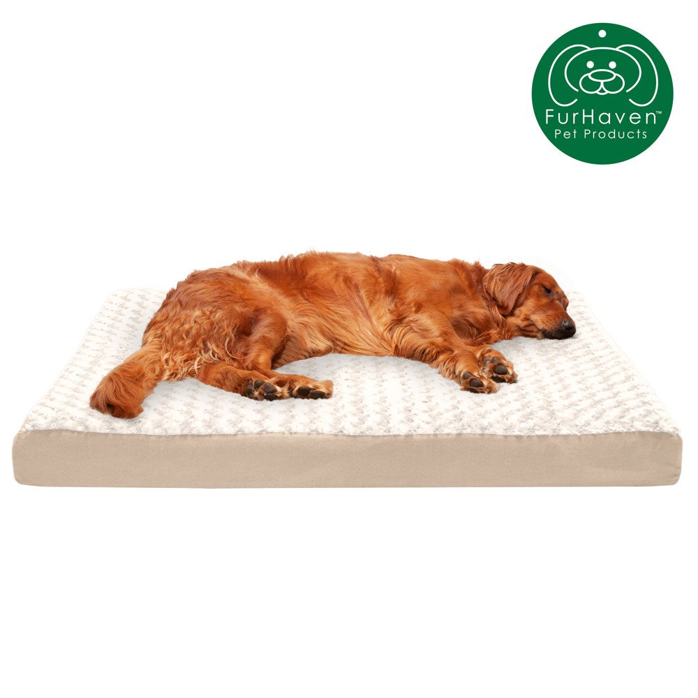 Furhaven Pet Products | Deluxe Memory Foam Ultra Plush Mattress Pet Bed for Dogs & Cats, Chocolate, Jumbo Animals & Pet Supplies > Pet Supplies > Cat Supplies > Cat Beds FurHaven Pet Memory Foam Jumbo Cream