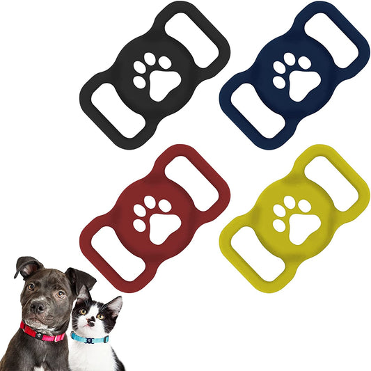 Airtag Dog Collar Holder, Fineiva anti Chew Protective Air Tag Case for 0.8-1.2 Inch Pet Collar, Silicone GPS Dog Tracker Compatible for Dog Cat Loop, Apple Iphone, Backpacks, Luggage, Child Electronics > GPS Accessories > GPS Cases Fineiva   