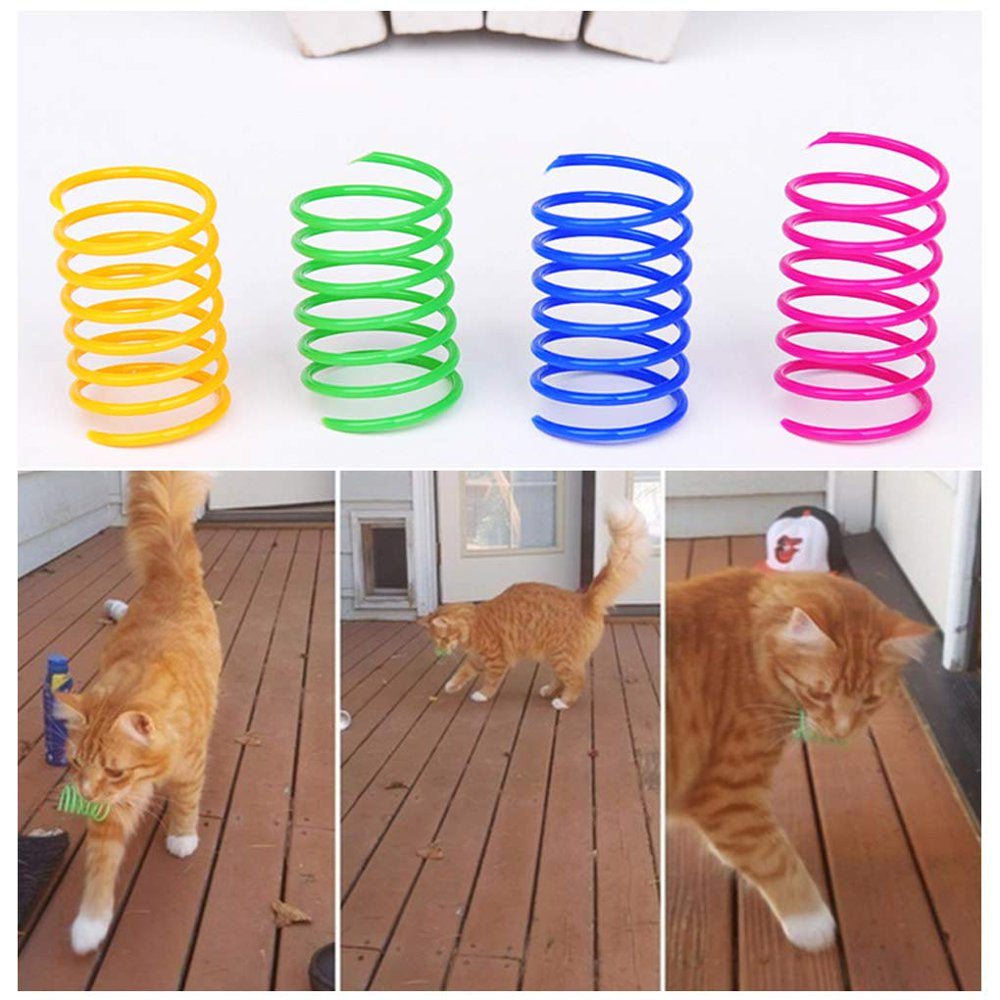 Cat Spring Toy,Interactive Cat Toy for Indoor Cats,Plastic Coil Spiral Springs for Cat Kitten Pets Colorful 4 Pcs Animals & Pet Supplies > Pet Supplies > Cat Supplies > Cat Toys Sherry   