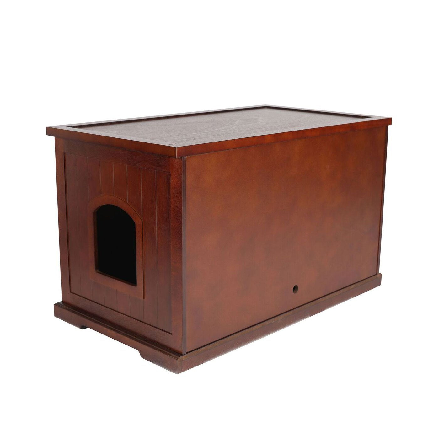 Merry Products Zooville Cat Washroom Litter Box Cover, Night Stand Pet House, Walnut
