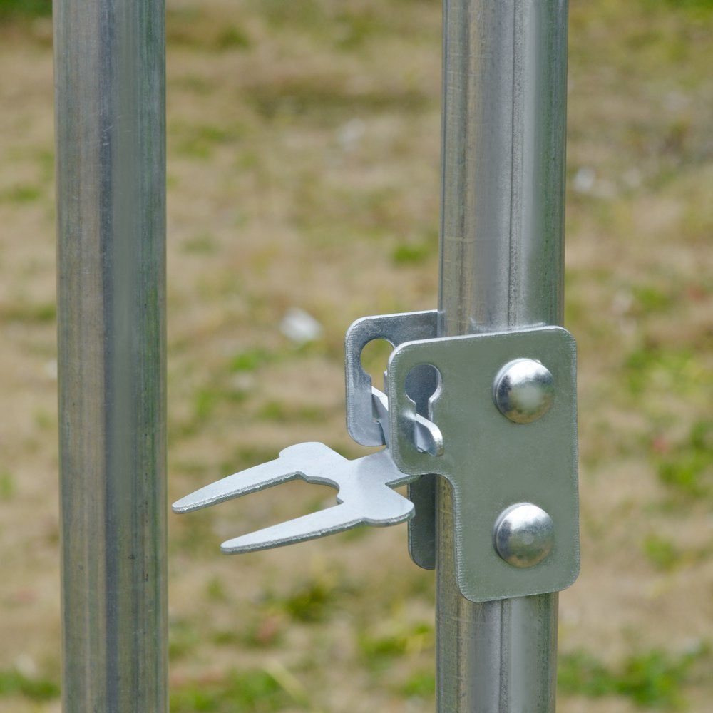 Pawhut Galvanized Large Metal Chicken Coop Cage Walk-In Enclosure Poultry Hen Run House Playpen Rabbit Hutch with Cover for Outdoor Backyard 9.2' X 18.7' X 6.5' Silver Animals & Pet Supplies > Pet Supplies > Dog Supplies > Dog Kennels & Runs Aosom LLC   