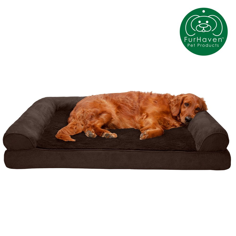 Furhaven Pet Products | Dog Bed Full Support Orthopedic Ultra Plush Sofa-Style Couch Bed for Dogs & Cats, Gray, Jumbo Plus Animals & Pet Supplies > Pet Supplies > Cat Supplies > Cat Beds FurHaven Pet Jumbo Espresso 