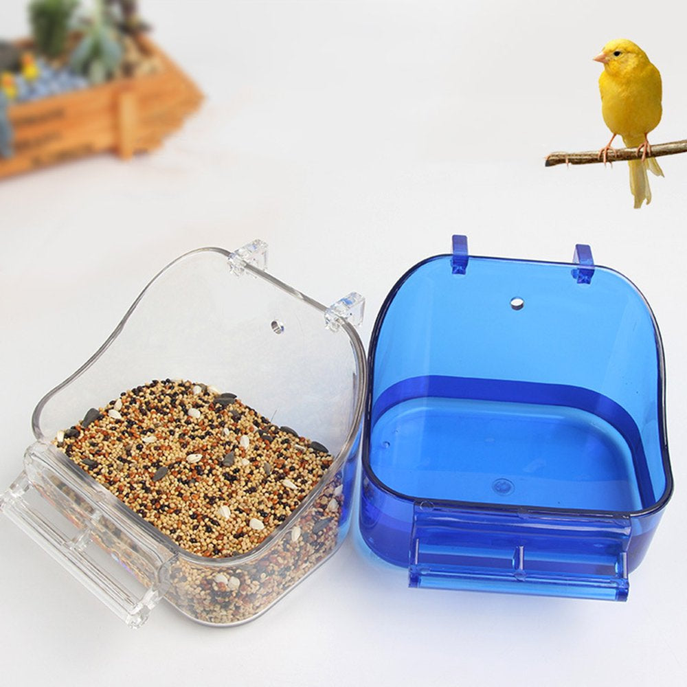 Pet Bird Bath Box Parrot Bathing Tub Bird Cage Accessory for Parakeet Canary Animals & Pet Supplies > Pet Supplies > Bird Supplies > Bird Cage Accessories BYDEZCON   