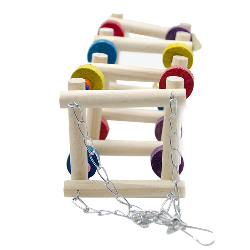 BESTYO Wooden Bird Swings Ladders Toys Parrot Chewing Climbing Stand Perch Parakeets Playground Colorful Bite Blocks Animals & Pet Supplies > Pet Supplies > Bird Supplies > Bird Ladders & Perches BESTYO   