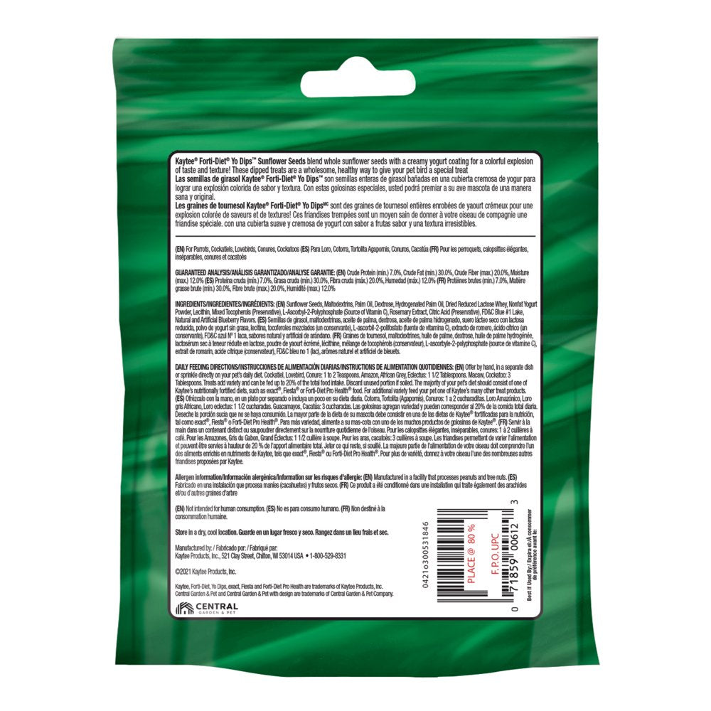 Kaytee Kaytee Forti Diet Yo Dips Avian Sunflower Blueberry 2.5 Oz. 2.5 Oz. Animals & Pet Supplies > Pet Supplies > Bird Supplies > Bird Treats Central Garden and Pet   