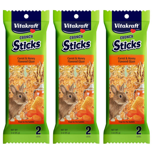 Vitakraft Crunch Sticks Rabbit Treat - Carrot and Honey - Rabbit Chew Sticks - Multi Pack of 3 Animals & Pet Supplies > Pet Supplies > Small Animal Supplies > Small Animal Treats Vitakraft Sunseed   