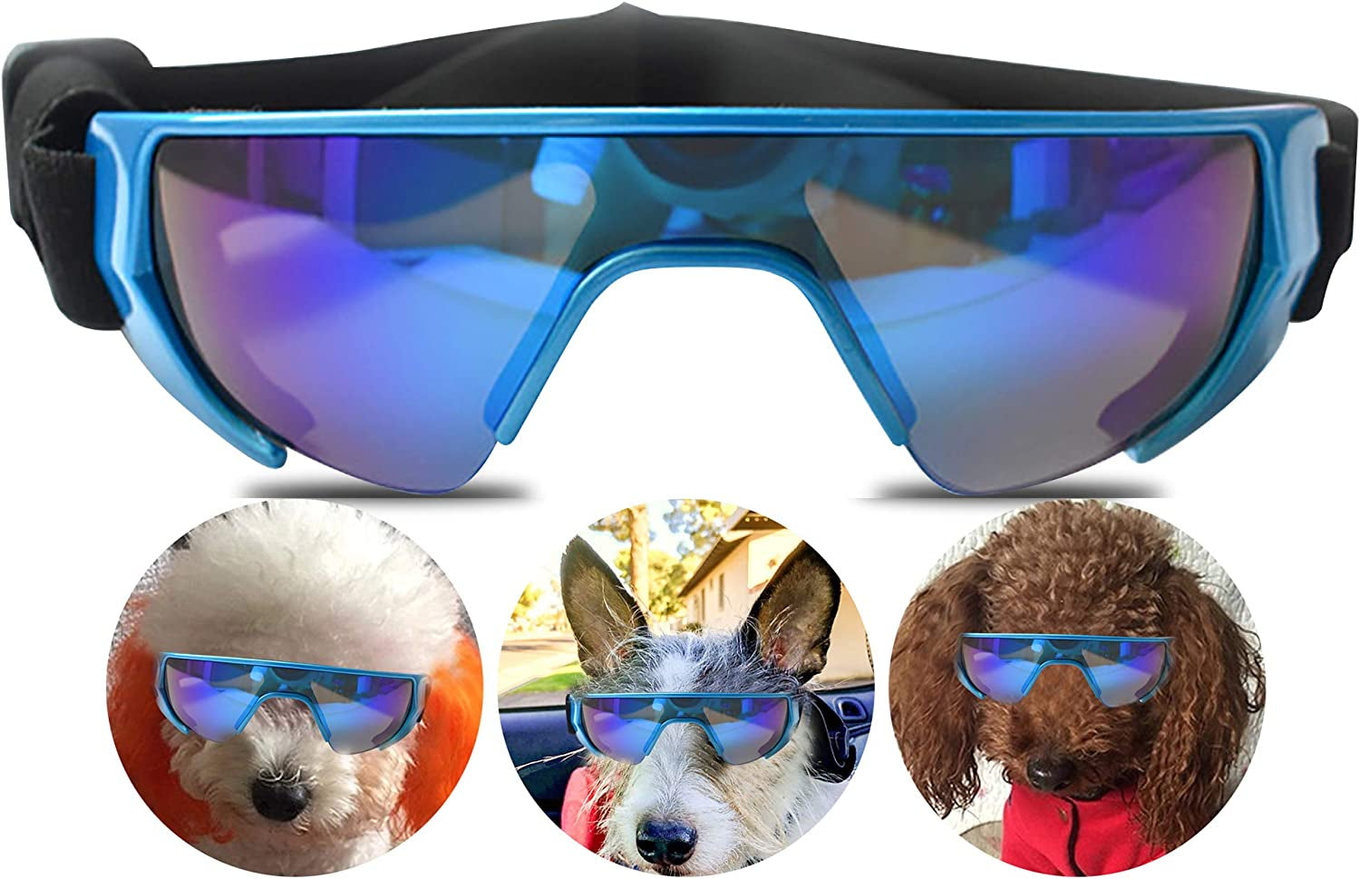 URBEST Dog Goggles, Eye Protection (New Version) Sunglasses Waterproof Windproof UV Protection for Medium Dogs (Pink) Animals & Pet Supplies > Pet Supplies > Dog Supplies > Dog Apparel URBEST Blue  