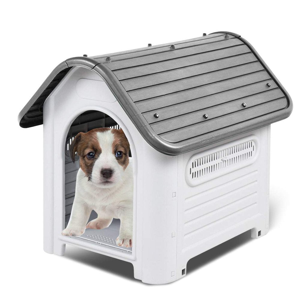 Magshion Plastic Pet Kennel House, up to 40 Lbs Size, 30" H Waterproof, Skylight Grey Animals & Pet Supplies > Pet Supplies > Dog Supplies > Dog Houses Magshion   