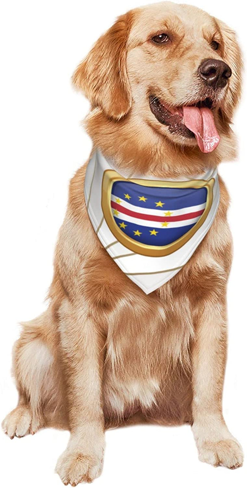 Golden Disc Cape Verde Flag Pet Dog and Cat Decorative Triangle Scarf,Dog Bandana,Breathable and Stain Resistant. Animals & Pet Supplies > Pet Supplies > Dog Supplies > Dog Apparel ZALTAS   