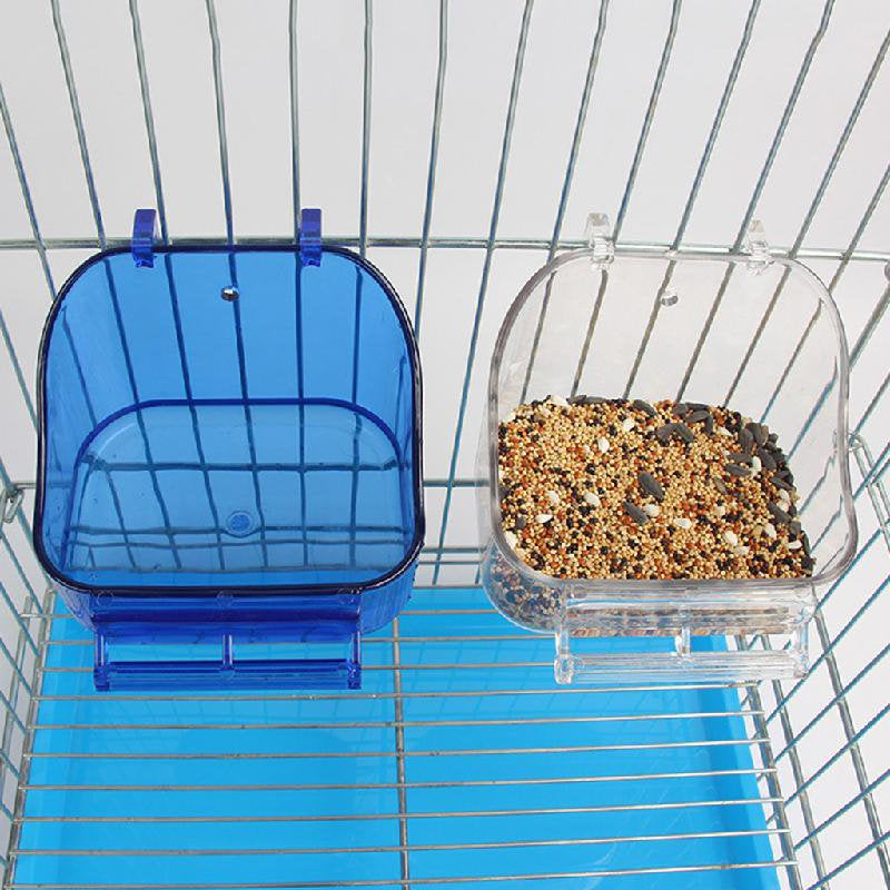 TONKBEEY Bird Bath Box Parrot Bathing Cage Accessory for Small Birds Parakeet Canary Budgerigar Lovebirds Blue or Transparent