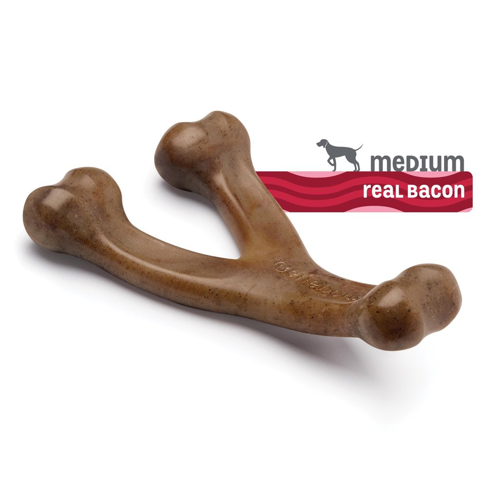 Benebone Real Bacon Durable Wishbone Dog Chew Toy, Medium Animals & Pet Supplies > Pet Supplies > Dog Supplies > Dog Toys Benebone   