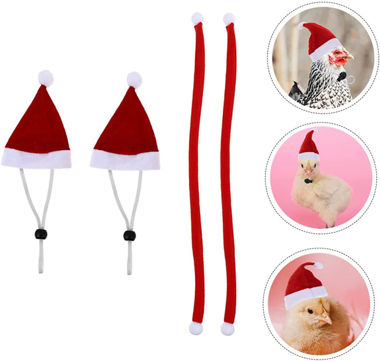 BCOATH 2 Sets Accessory Plush Duck Elastic Xmas Outfit Colored Chicken Christmas Scarf Party Hat Animal Cosplay Ornament Comfortable Warm of Dress Creative Costume Pet Festival Small Animals & Pet Supplies > Pet Supplies > Dog Supplies > Dog Apparel BCOATH   