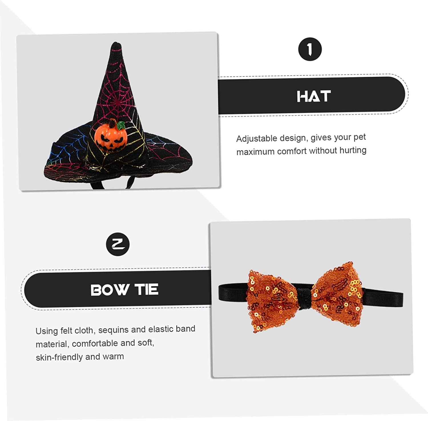 Balacoo 1 Set Headwear Wizard Head Party for Dogs Bat Collar Adjustable Gift Pets Ornaments Kitten Cosplay Puppy Birthday Tie- Pumpkin Cape Web Small Pet Puppies with Sequins Present Tie Animals & Pet Supplies > Pet Supplies > Dog Supplies > Dog Apparel Balacoo   