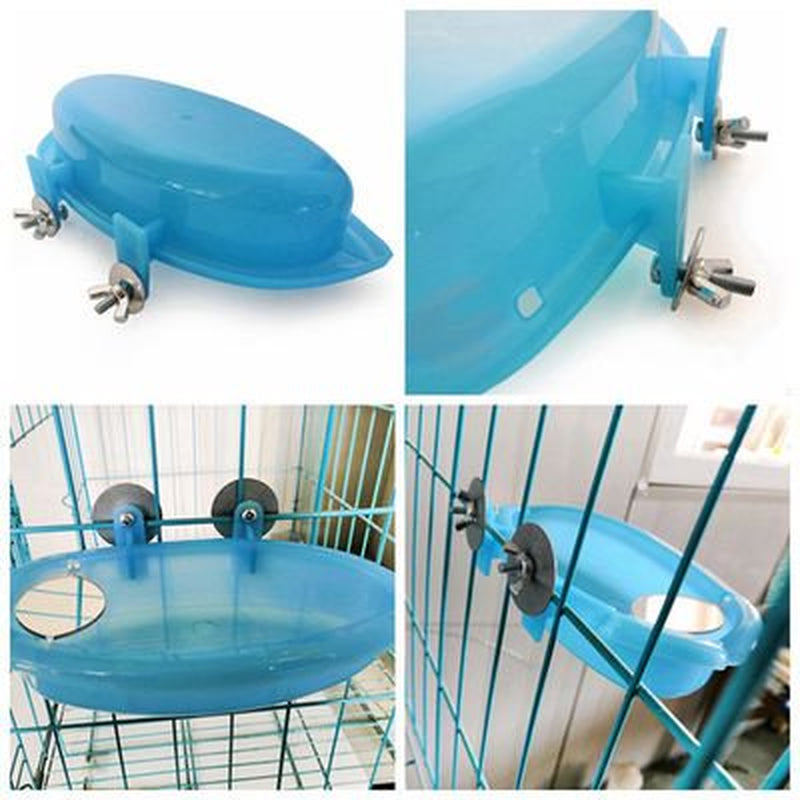 Akoada Bird Bath Tub Bowl Basin Hanging Birdbath Toy Pet Parrot Budgie Parakeet Cockatiel Cage Water Shower Food Feeder with Mirror Pet Supplies Animals & Pet Supplies > Pet Supplies > Bird Supplies > Bird Toys AkoaDa   