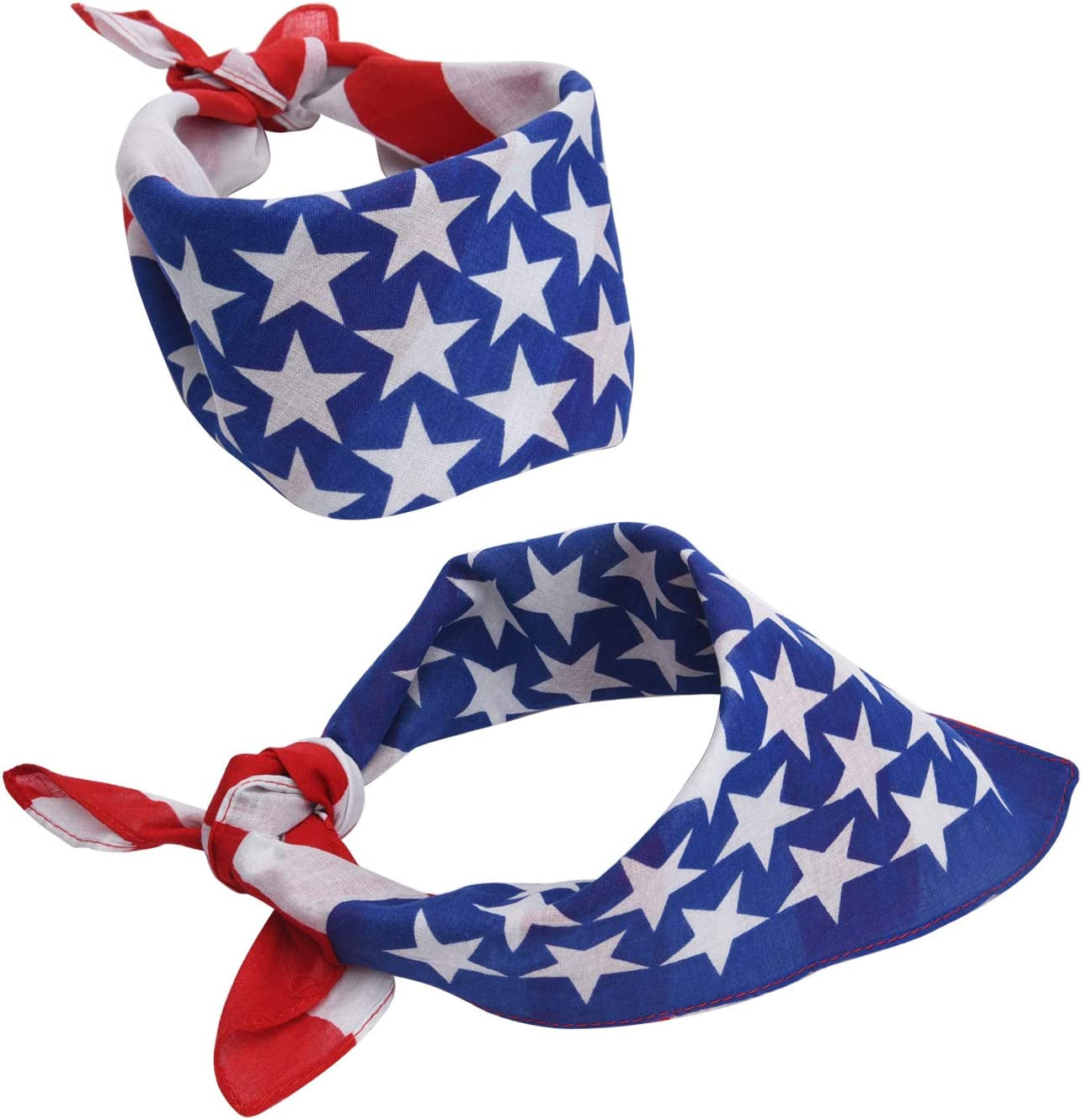 Livder 2 Pack USA Flag Dog Bandanas Large American Flags Scarfs for Big Medium Small Dogs, Pets Animals & Pet Supplies > Pet Supplies > Dog Supplies > Dog Apparel Livder Decor   