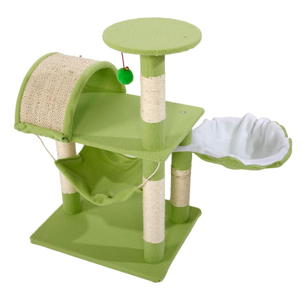 Ubesgoo 32" Cat Tree Tower Sisal Scratcher Condo Pet Furniture Kitten House with Hammock & Toy Green Animals & Pet Supplies > Pet Supplies > Cat Supplies > Cat Furniture KOL PET   