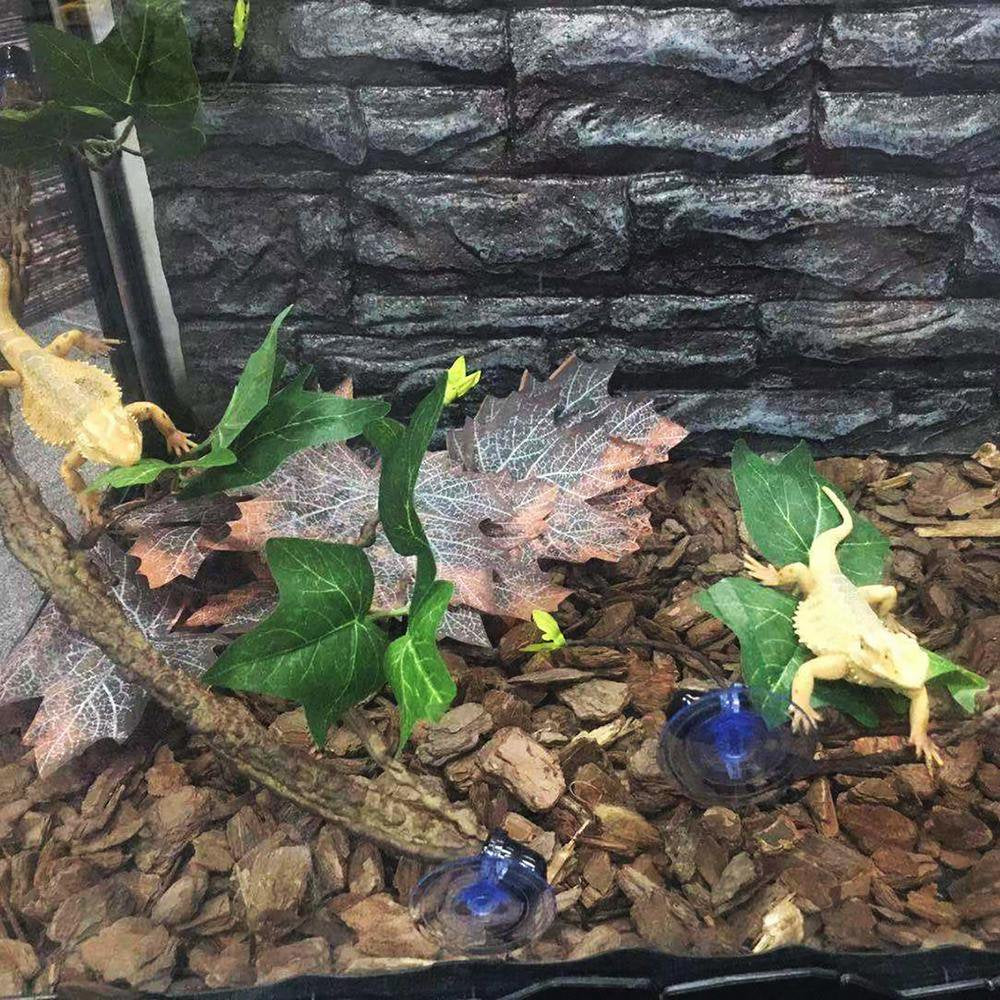 Ksruee 2Pcs 17.7In Reptile Corner Branch Vines Plants | Terrarium Plant Decoration with Suction Cup | Habitat Decor Accessories for Climbing, Lizard, Bearded Dragon, Chameleon, Lizards, Snakes