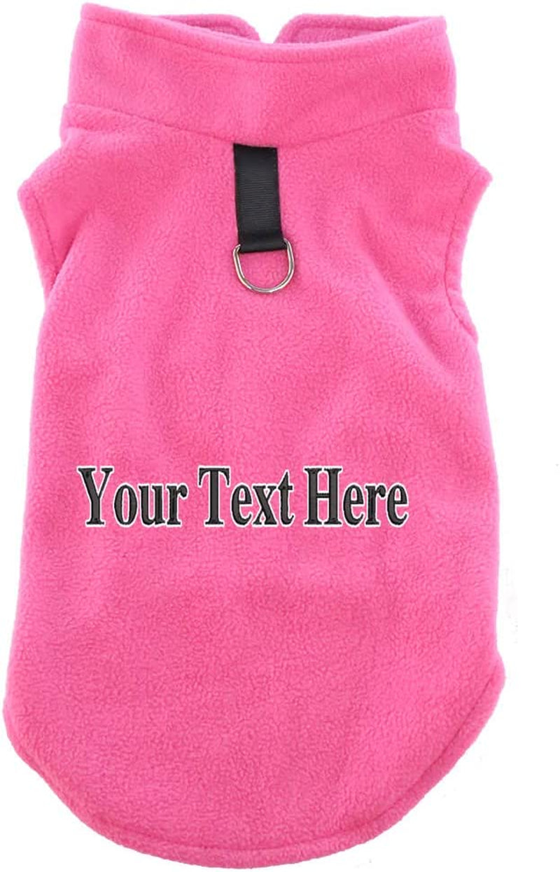 Personalized Embroider Dog Fleece Vest Sweater Winter Custom Text Fleece Jacket for Small and Medium Dogs with D-Ring Leash Cold Weather Coat Hoodie for XS S M Dogs Boy or Girls Animals & Pet Supplies > Pet Supplies > Dog Supplies > Dog Apparel women want me fish fear me Pink Small 