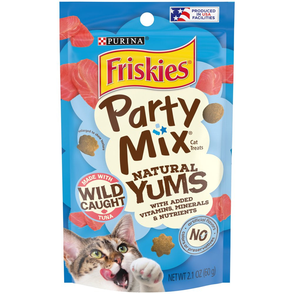 Friskies Party Mix Natural Yums with Wild Tuna Crunchy, Natural Cat Treats, 2.1 Oz. Pouch Animals & Pet Supplies > Pet Supplies > Cat Supplies > Cat Treats Nestlé Purina PetCare Company   