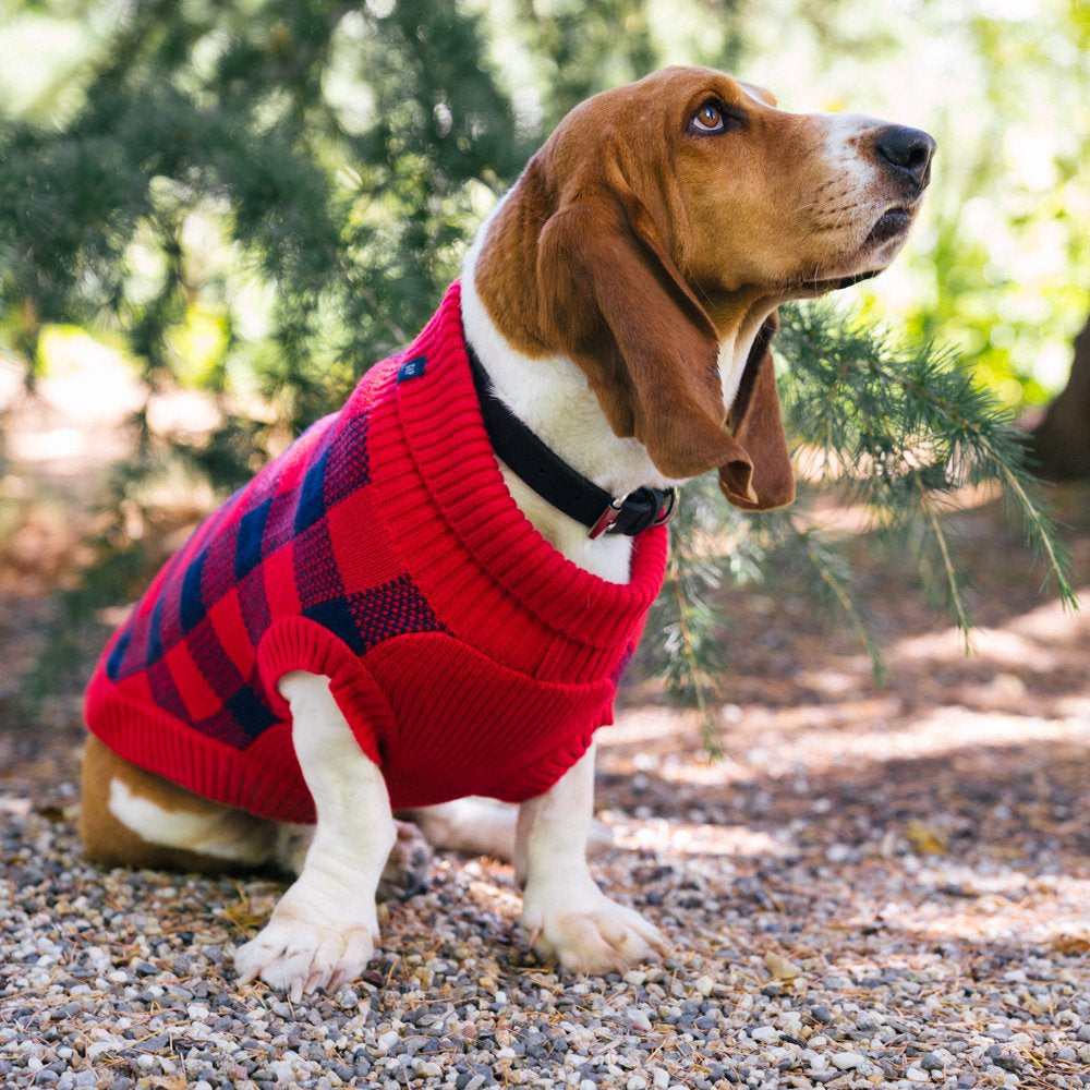 Gap Pet, Dog Clothes, Red Buffalo Plaid Pet Sweater Animals & Pet Supplies > Pet Supplies > Dog Supplies > Dog Apparel Mission Pets, Inc   