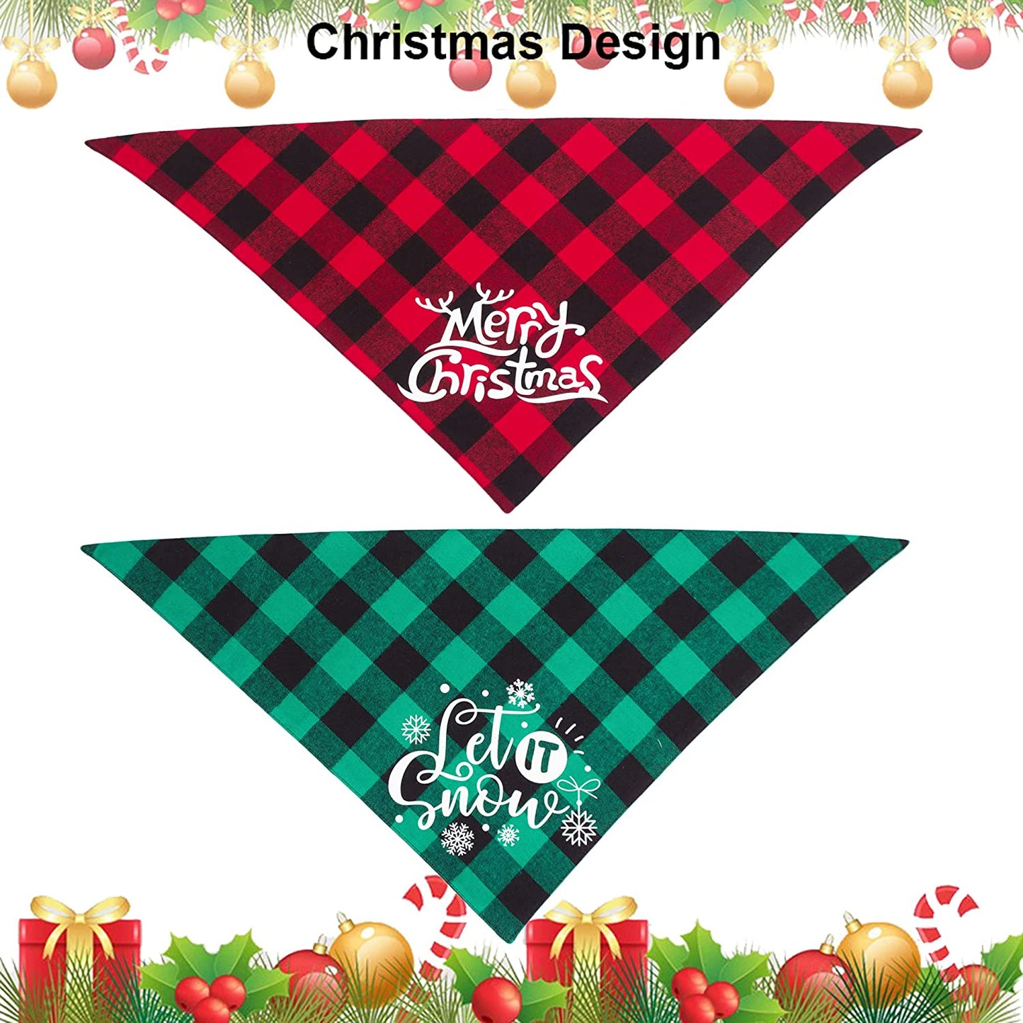 ADOGGYGO 4 Pack Plaid Holiday Dog Bandana, Halloween Thanksgivng Christmas Dog Bandana Scarf Kerchief Christmas Thanksgivng Halloween Bandana for Small Medium Large Dogs (Green & Red & Orange) Animals & Pet Supplies > Pet Supplies > Dog Supplies > Dog Apparel ADOGGYGO   