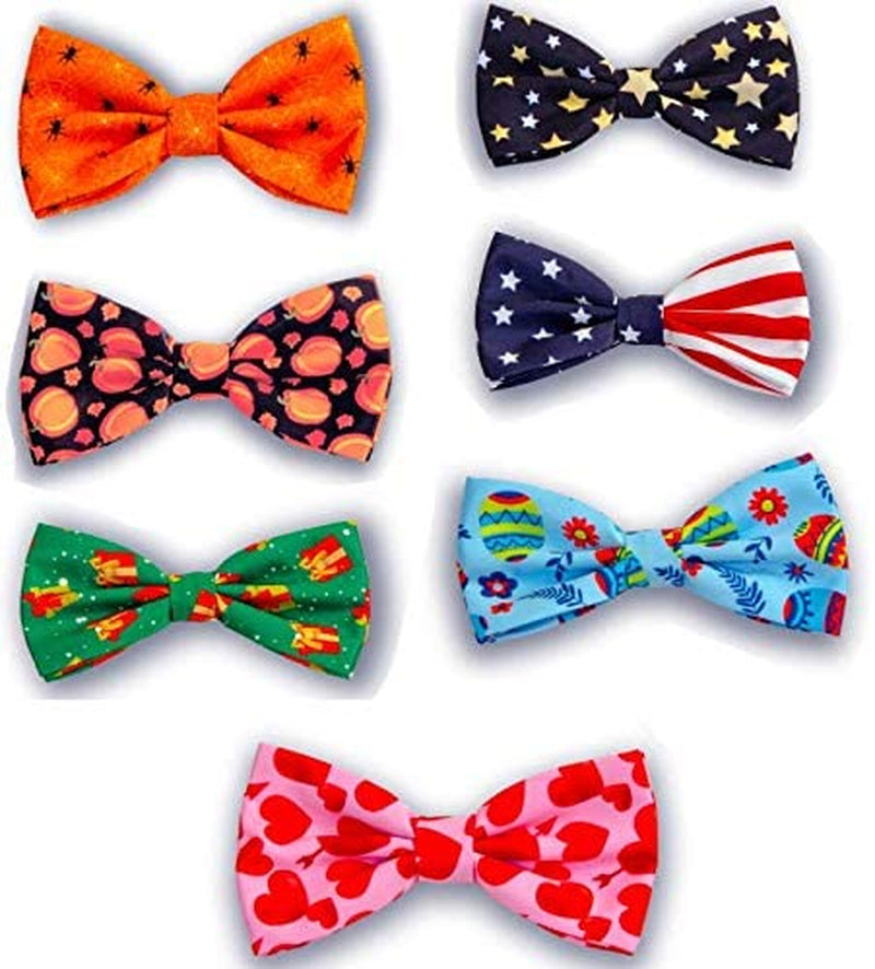 REVEDA Pet Bow Ties Set for Dogs and Cats, Detachable & Adjustable, Holidays Theme, Pet Collars Dog Grooming Accessories, Colorful Neck Tie for Small, Medium, Large Dogs Animals & Pet Supplies > Pet Supplies > Dog Supplies > Dog Apparel Reveda   