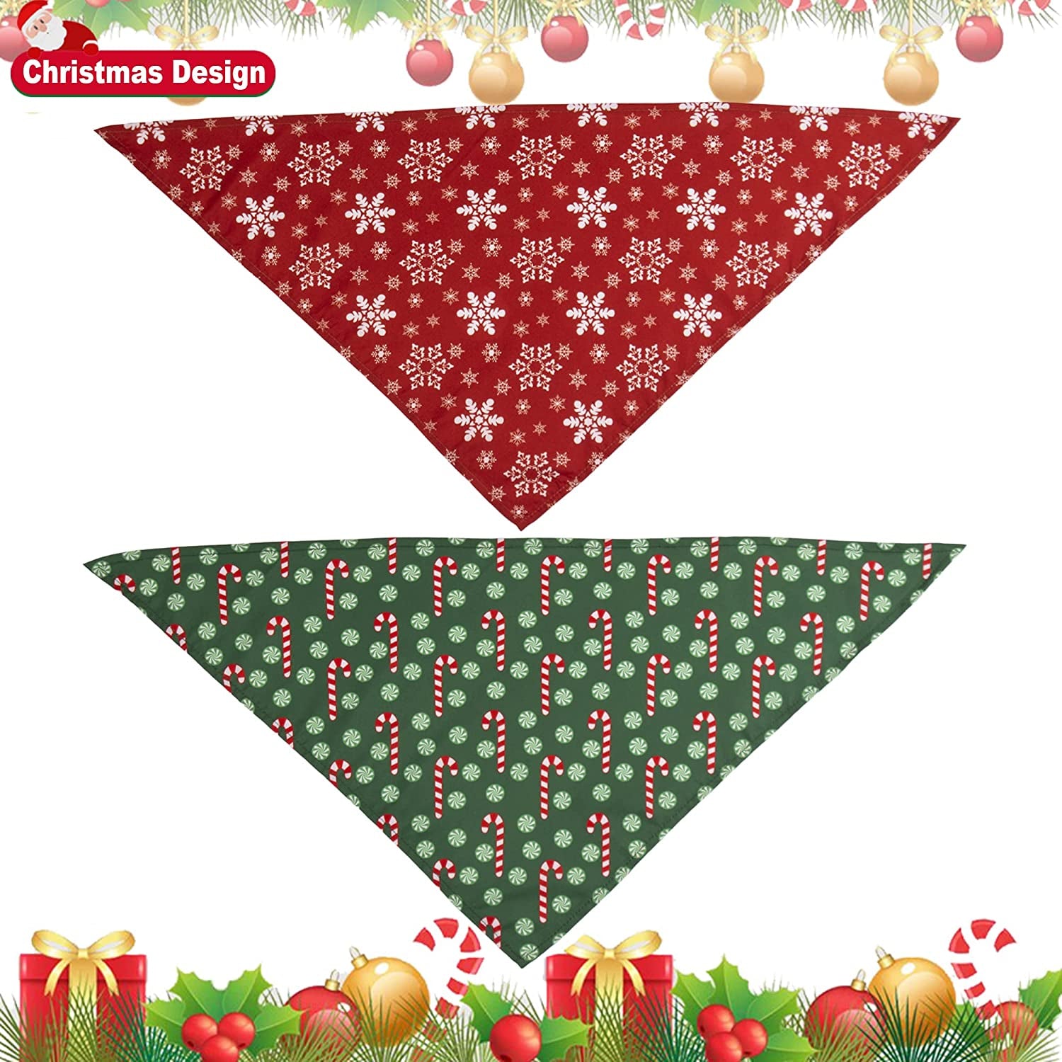 ADOGGYGO 4 Pack Dog Bandana Christmas Dog Scarf Bibs Kerchief Set Dog Christmas Costume Xmas Holiday Bandanas for Small Medium Large Dogs Cats Pets Animals & Pet Supplies > Pet Supplies > Dog Supplies > Dog Apparel ADOGGYGO   