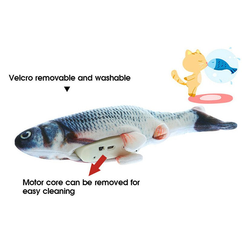 Cat Stuffed Toy Electric Wagging Fish Realistic Plush Simulation Fish with Catnip Animals & Pet Supplies > Pet Supplies > Cat Supplies > Cat Toys JANDEL   