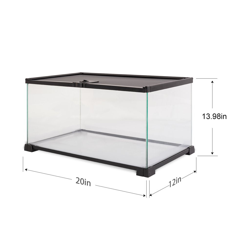 REPTI-ZOO Knock-Down Mini Glass Reptile Habitat, 360 Rotation, 20”×12”×14”(14.5 Gallon), Easy Assembly. Animals & Pet Supplies > Pet Supplies > Reptile & Amphibian Supplies > Reptile & Amphibian Substrates Etan Pet Supplies Inc.   