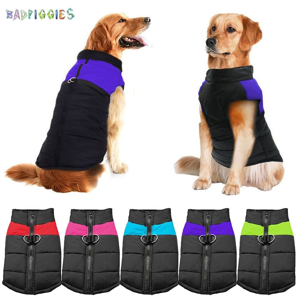 Badpiggies Waterproof Cold-Proof Dog Warm Vest Jacket Coat Winter Clothes for Small Medium Large Dogs Pets (M, Pink) Animals & Pet Supplies > Pet Supplies > Dog Supplies > Dog Apparel BadPiggies S Purple 