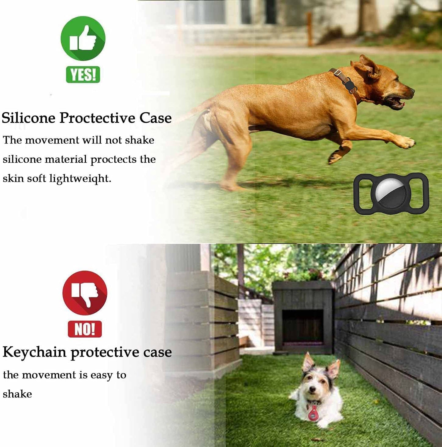 Protective Case Compatible for Apple Airtag, GPS Tracking Dog Cat Collar Accessories Pet Loop Holder, Silicone Protective Case Lightweight Soft Anti-Scratch Anti-Lost Electronics > GPS Accessories > GPS Cases Fangsheng   