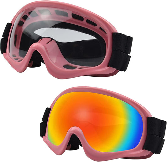 TSJB 2PCS Dog Goggles, Summer UV Protection Dog Sunglasses, Windproof Anti-Fog Comfort Soft Frame Glasses, for Medium Large Dogs Eye Protection Pink Animals & Pet Supplies > Pet Supplies > Dog Supplies > Dog Apparel TSJB1000100   