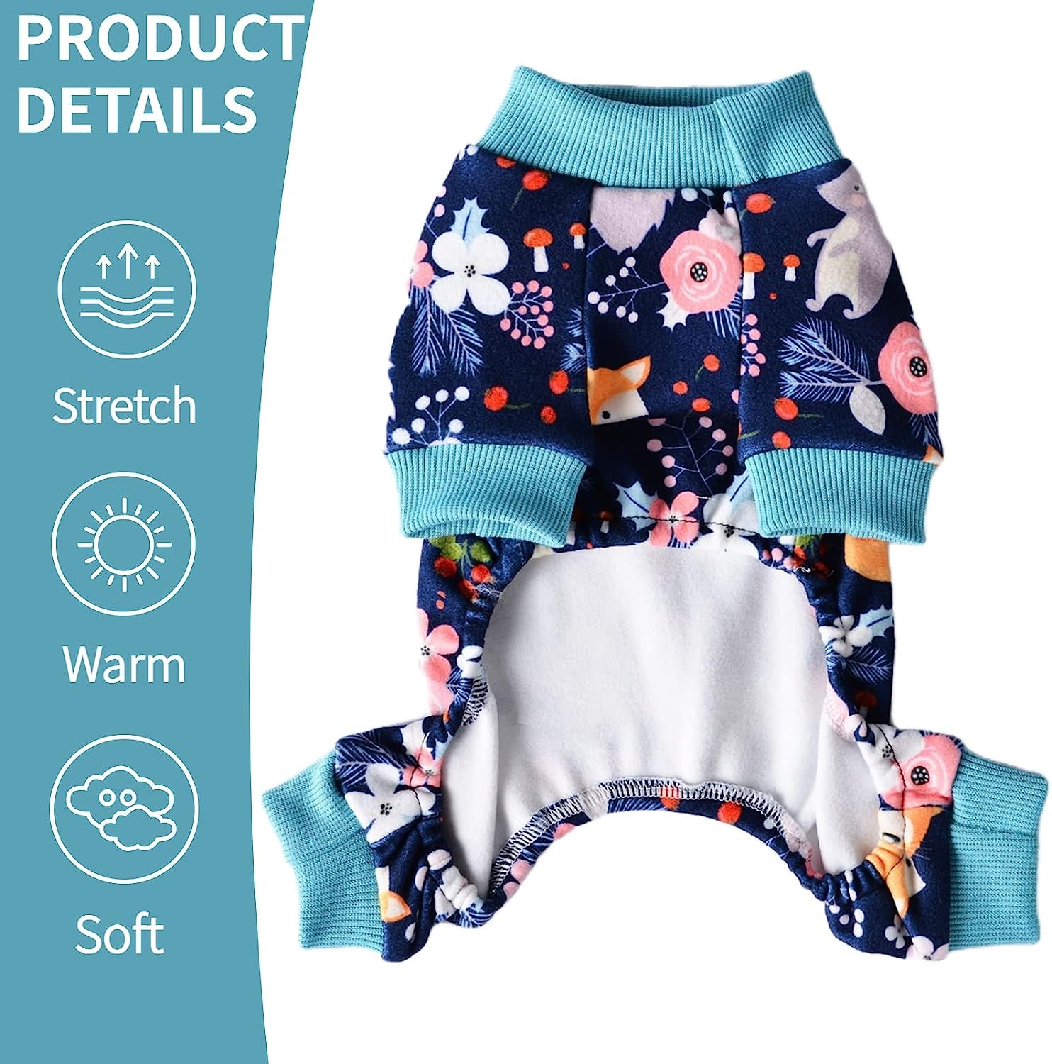 Yikeyo Dog Pajamas for Small Dog Girl Boy, Cute Pattern Dog Jammies Dog Pjs Winter Dog Clothes for Small Dogs Chihuahua Yorkie, Pet Jumpsuit, Cat Apparel Outfit (Animals, Medium) Animals & Pet Supplies > Pet Supplies > Dog Supplies > Dog Apparel Yikeyo   