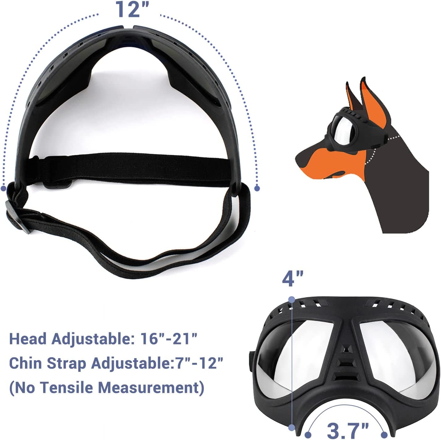 Dog Sunglasses Goggles Medium to Large Breed, Sun Light Protection Goggles for Medium Dogs, Windproof Large Dogs Mask Glasses for Outdoor Sports, Black Animals & Pet Supplies > Pet Supplies > Dog Supplies > Dog Apparel PETLESO   