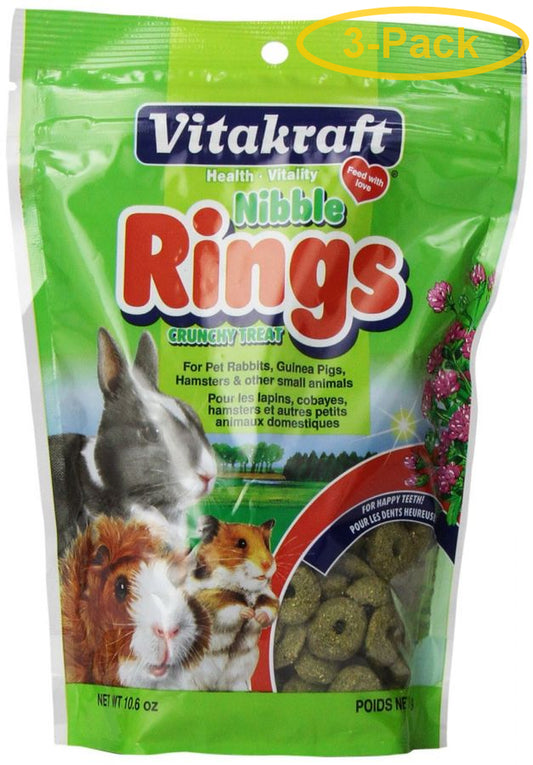 Vitakraft Nibble Rings for Small Animals 11 Oz - Pack of 3