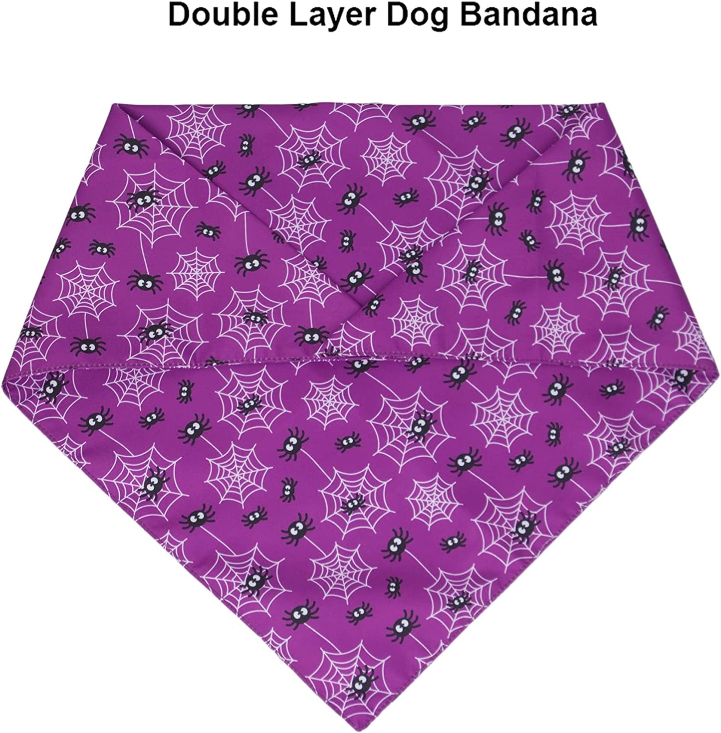 ADOGGYGO 2 Pack Halloween Dog Bandanas, Reversible Triangle Dog Scarf Accessories Halloween Bandanas for Small Medium Large Dogs Pets (Purple) Animals & Pet Supplies > Pet Supplies > Dog Supplies > Dog Apparel ADOGGYGO   