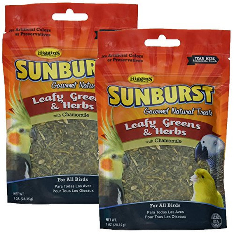 Higgins Sunburst Leafy Greens & Herbs Gourmet Treats for All Birds (2 Pack) Animals & Pet Supplies > Pet Supplies > Bird Supplies > Bird Treats Higgins Premium Pet Foods   